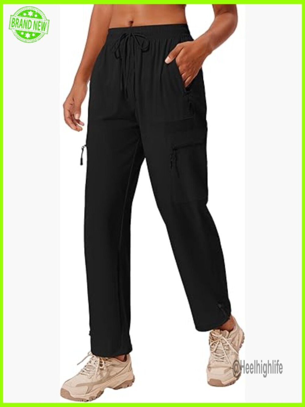 Waterproof Quick Dry Hiking Pants Cargo Joggers UPF 50+ Zip Pockets